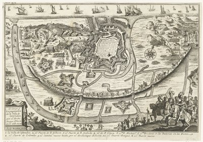 Beleg van Oostende, 1601
O Cercamento e Expulsão da Cidade de Ostende pelo Arquiduque Albert no ano de 1601 (título sobre o objecto) de Gaspar Bouttats