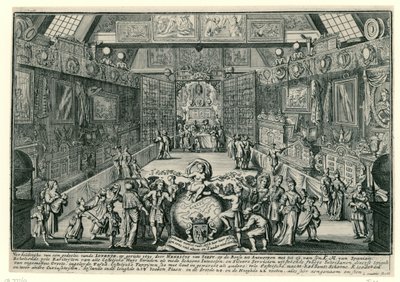 A loteria de Henricus van Soest em Antuérpia, 1695 de Gaspar Bouttats