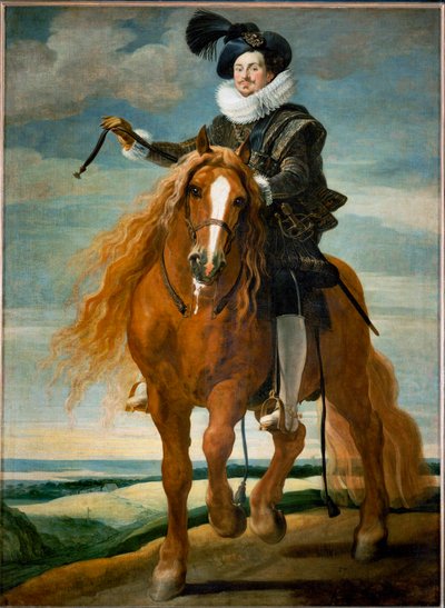 Retrato equestre de Don Diego Messia Felipe de Guzman, Marques de Leganes ... (pintura sobre tela) de Gaspar De Crayer