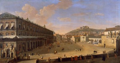 Praça do Palácio em Nápoles, por Gaspar van Wittel (1652 ou 1653-1736) de Gaspar van Wittel