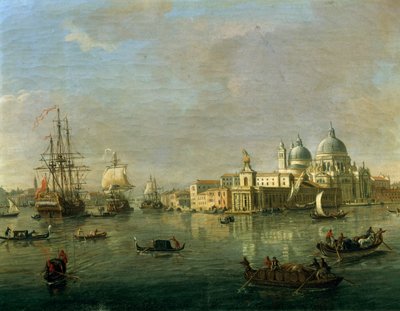Vista de Veneza com Giudecca e Alfândega, por Gaspar van Wittel (1652 ou 1653-1736), óleo sobre tela, 27x42 cm, detalhe de Gaspar van Wittel