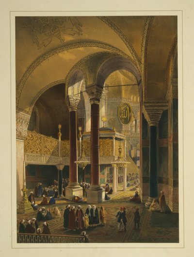 A galeria imperial da Mesquita de Ayasofya, antiga Igreja de Hagia Sophia de Gaspard Fossati