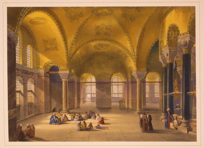 Interior do gineceu da Mesquita de Ayasofya, antiga Igreja de Hagia Sophia de Gaspard Fossati
