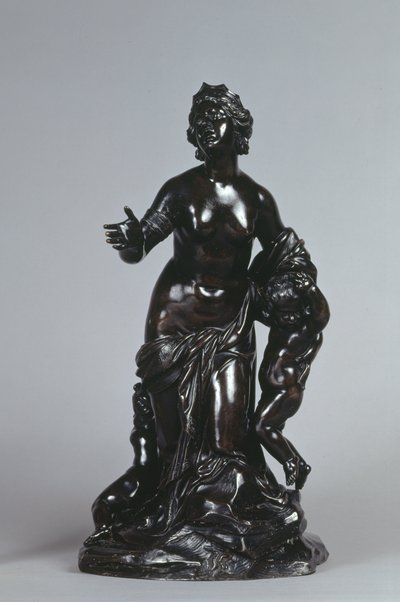 Latona e seus filhos, Apollo e Diana, c.1671 (bronze com pátina lacada) de Gaspard Marsy