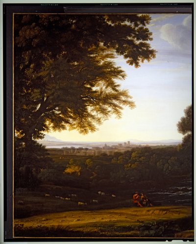 Paisagem Pastoral Italiana, pormenor, sem data de Gaspard Poussin Dughet