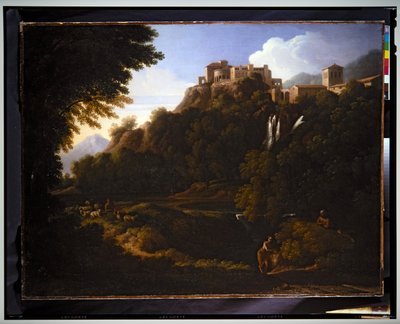Paisagem - Uma cascata na Campagna Romana de Gaspard Poussin Dughet