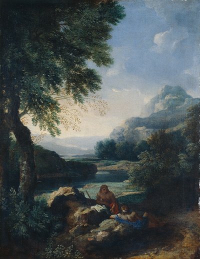 Paisagem com pastores, c.1660 (óleo sobre tela) de Gaspard Poussin Dughet