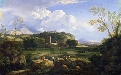 Vista da Campagna Romana (óleo sobre tela) de Gaspard Poussin Dughet