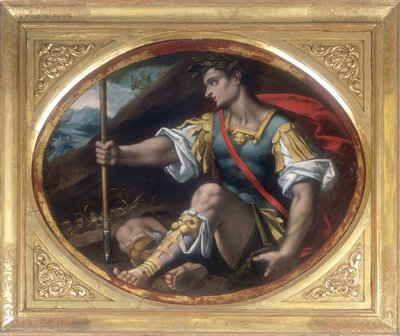 Líder com louros segurando uma lança, trabalho de Gaspare Venturini, conservado no Galleria Estense em Modena de Gaspare Venturini