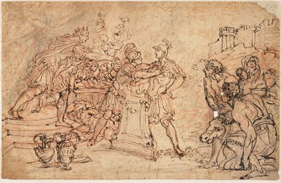 Mucius Scaevola Antes de Porsena de Gasparo Diziani