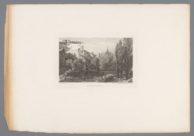 Vista de um córrego perto de Salins Le ruisseau à Salins (título no objeto) gravuras francesas de 1875 (título da série) L