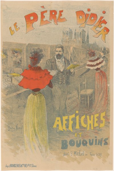 Poster para o Père Didier, livreiro e vendedor de posters
Le Père Didier affiches et bouquins (título sobre o objecto) de Gaston Noury