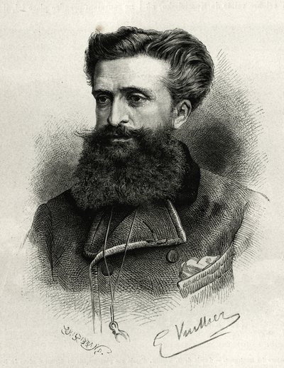 Retrato do Dr. Gustave Lebon (1841-1931). Gravura de G.Vuillier, para ilustrar a história La Syria d