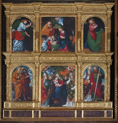 Anunciação e Natividade, 1516 de Gaudenzio Ferrari