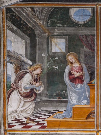 Detalhe de "A Anunciação", de "A Vida e a Paixão de Cristo" de Gaudenzio Ferrari