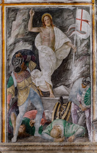 Detalhe da "Ressurreição de Cristo", de "A vida e a Paixão de Cristo". de Gaudenzio Ferrari