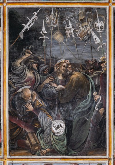 Beijo de Judas, detalhe de "A vida e a Paixão de Cristo" de Gaudenzio Ferrari