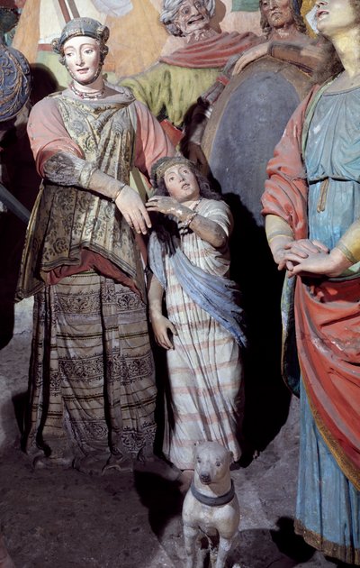 Figura masculina, detalhe de estátuas, de Gaudenzio Ferrari (1475-1546), Capela XXXVIII conhecida como Crucificação, Montanha Sagrada de Varallo Sesia (Lista do Patrimônio Mundial da UNESCO, 2003), Itália de Gaudenzio Ferrari