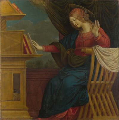 O Painel da Virgem Maria de um Retábulo: A Anunciação, antes de 1511 de Gaudenzio Ferrari