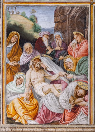 A Lamentação da Virgem sobre o Cristo morto, detalhe de "A vida e a Paixão de Cristo". de Gaudenzio Ferrari