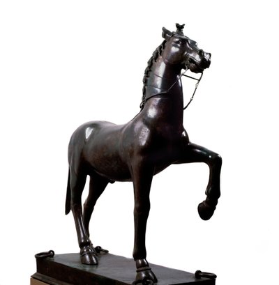 Cavalo votivo de bronze (escultura, c. 50 d.C.) de Gaulish Gaulish
