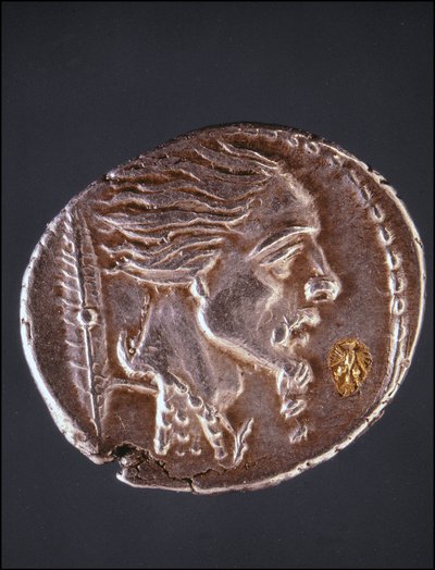 Presumir perfil de Vercingetorix numa peça de Gauloise. Museu de Medalhas. Milão de Gaulish Gaulish