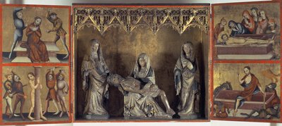 Retábulo representando a Lamentação e a Paixão de Cristo (Altar de Santa Isabel da Turíngia) c.1410 (têmpera no painel e calcário) de Gdansk School