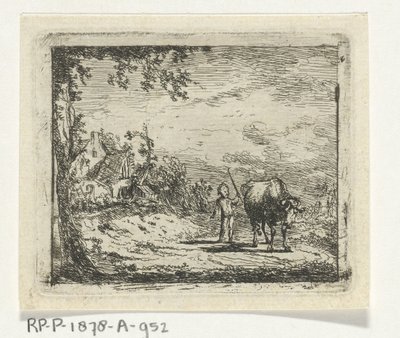 Paisagem com putto e vaca de Geerlig Grijpmoed
