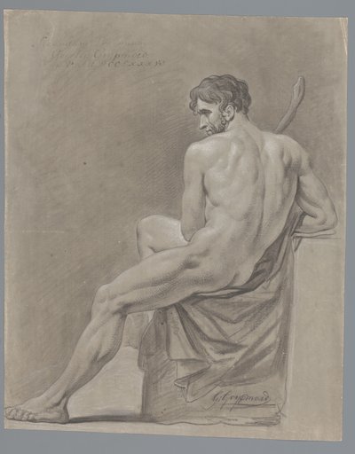Sentado nu masculino, visto por trás (2º prémio 1786) de Geerlig Grijpmoed