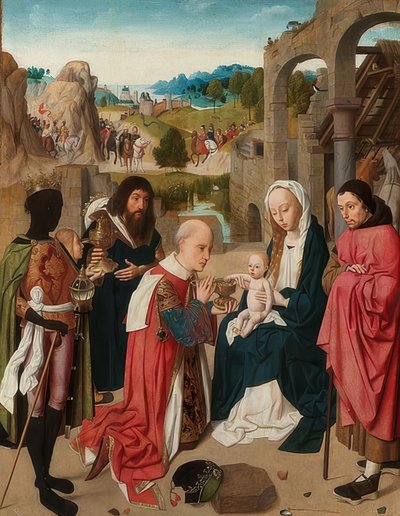 Adoração dos reis. Por volta de 1480-85 de Geertgen Tot sint Jans