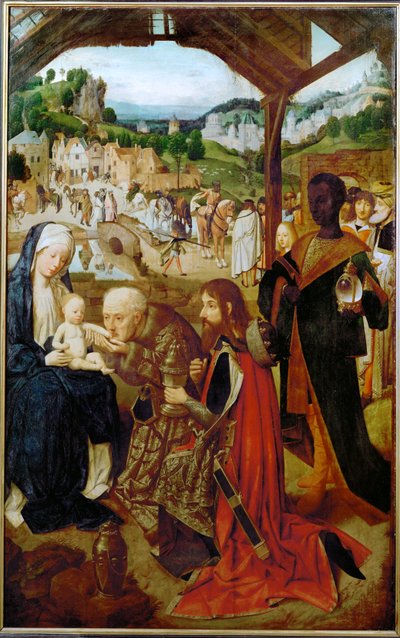 Altar. A Adoração dos Magos (óleo sobre madeira) de Geertgen tot Sint Jans
