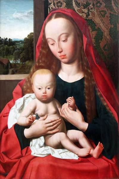 Alemão: Maria com o Menino Virgem e Menino de Geertgen Tot sint Jans
