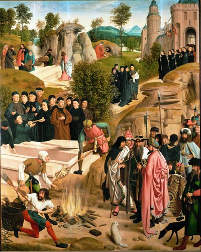 O destino dos ossos de São João Batista (pintura sobre madeira de carvalho) de Geertgen tot Sint Jans
