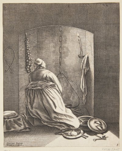 Uma mulher cozinhando de Geertruyt Roghman