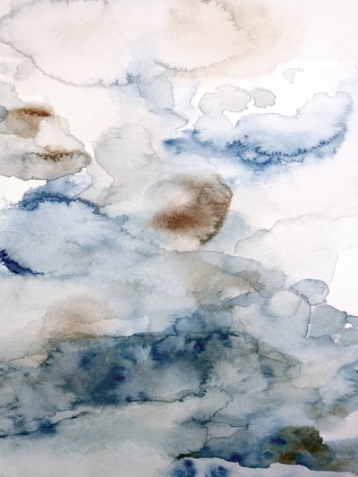 Céu abstrato em tons de azul e castanho de Gemma Bardot