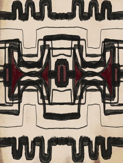 Geometria Tribal Vermelha de Gemma Bardot