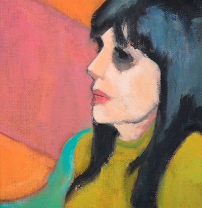 Cabelo preto, camisola de lima, 2017 (óleo sobre tela) de Genevieve French