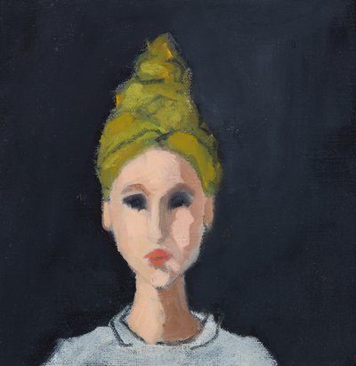 Rapariga com turbante verde, 2017 (óleo sobre tela) de Genevieve French