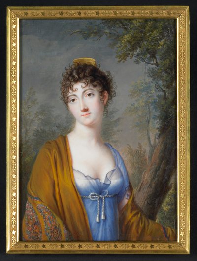 Lady in Blue com Yellow Shawl de Genot