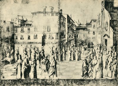 Procissão em Veneza, meados do século XV, 1943. de Gentile Bellini