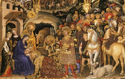 Adoração dos Magos (pormenor) de Gentile da Fabriano