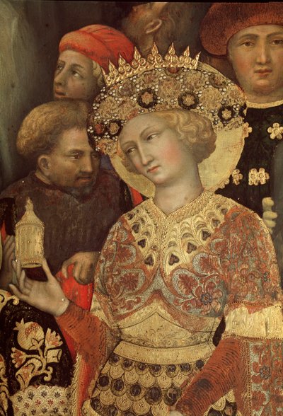 Adoração dos Magos. Detalhe (pintura de Gentile da Fabriano