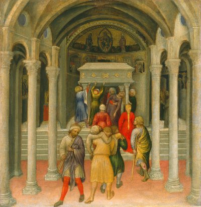 Os Aleijados e Doentes Curados no Túmulo de São Nicolau, 1425. de Gentile da Fabriano