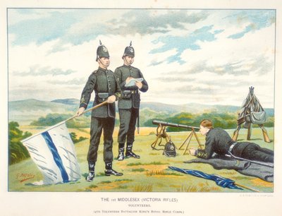 Enviando um sinal de semáforo usando sinalizadores, c1880 de Geoffrey Douglas Giles