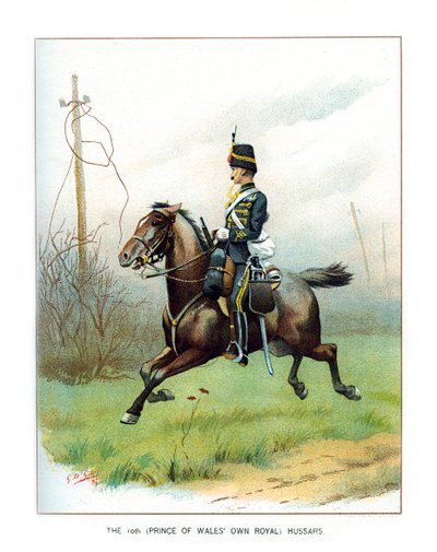 O 10o príncipe de Gales possui hussardos reais, c1890. de Geoffrey Douglas Giles