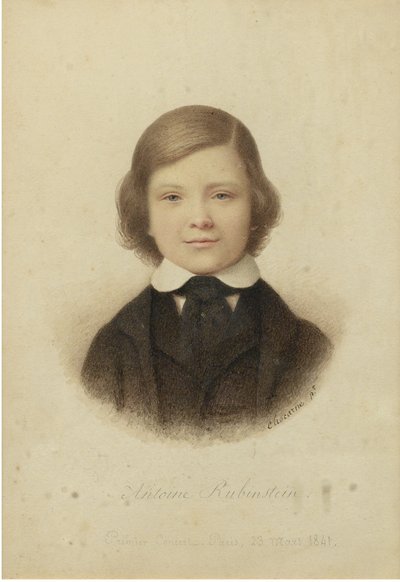 Anton Rubinstein 1829-1894, com a idade de 12 anos, 1841 de Geoffroy Alphonse Chocarne