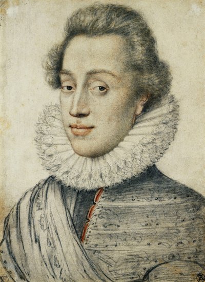 Retrato de um jovem de qualidade, metade do comprimento, com um plissado alto de Geoffroy Dumonstier