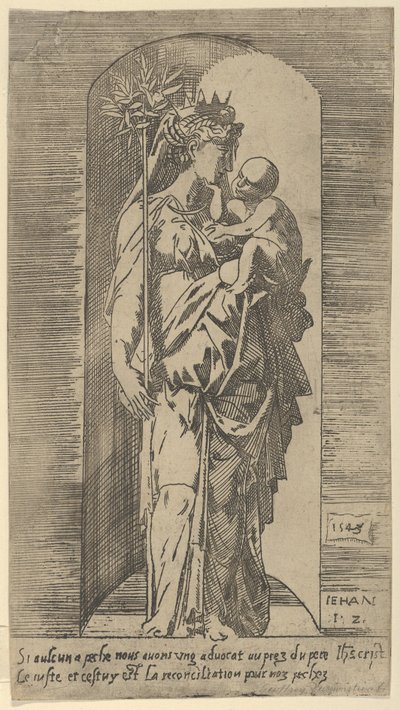 A Virgem e o Menino em um Nicho, 1543. de Geoffroy Dumoûtier