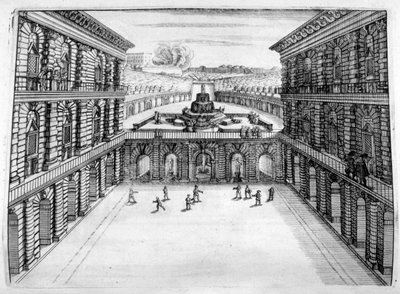 Design de castelo e jardim, 1664 de Georg Andreas Bockler