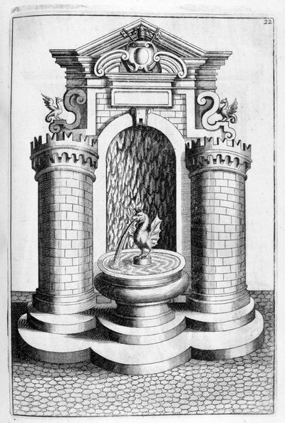 Projeto da fonte, 1664 de Georg Andreas Bockler